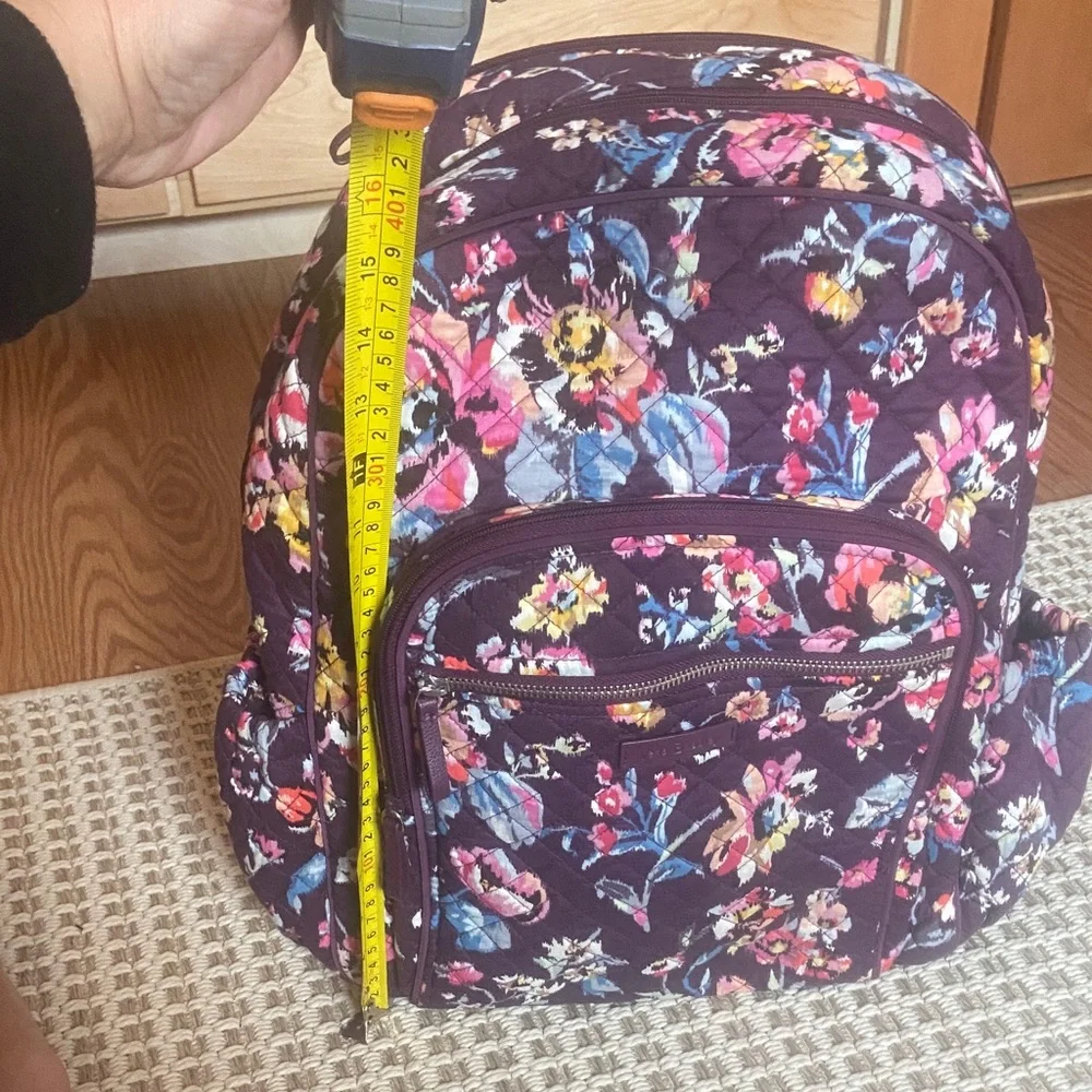 Vera Bradley Quilted Floral Backpack in Purple with Multicolor Flowers - Picture 5 of 9